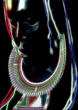 Ebony sculpture of a woman with masai ornaments