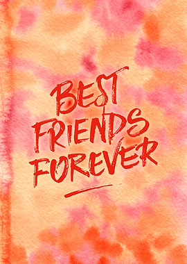 Best Friends Forever Handpainted Abstract Watercolor Pi ...