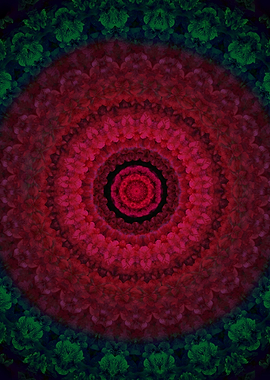 Red and green mandala