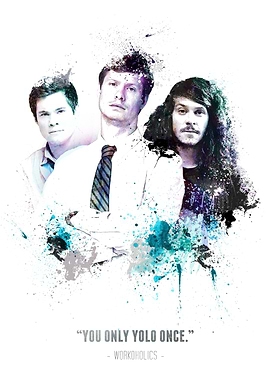 A collage style poster of the 3 main characters from th ...