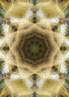 Mandala in brown yellow and white tones