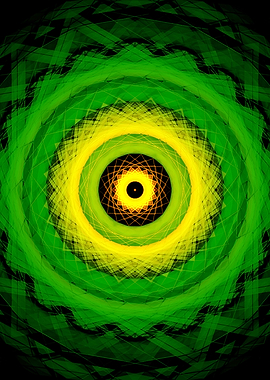 Mandala in yellow and green tones