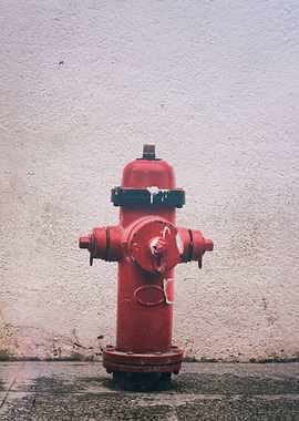 Photograph of a red rusty hydrant