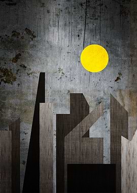 Grunge Winter Rusty City Geometric Flat Urban Landscape ...