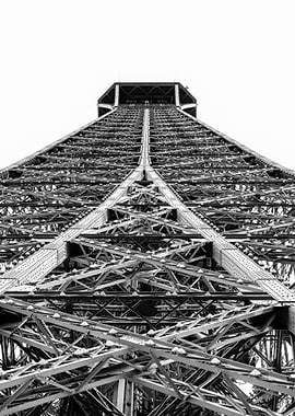 Black and white photograph of the Eiffel Tower in paris ...