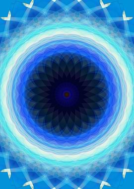 Mandala in blue and white colour