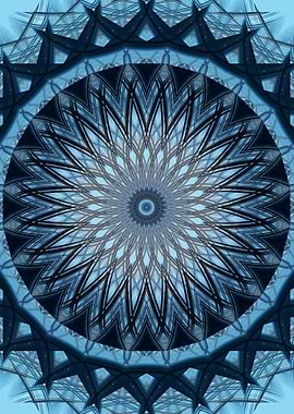 Mandala in blue tones