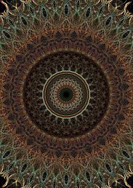 Mandala in brown and green tones