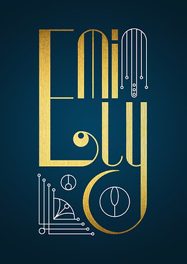 Emily (Typography designed by hand with an Art Deco sty ...