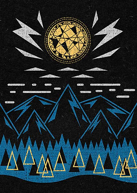 Sun Strike Over the Mountains