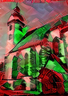 Torgau - photograph of a church in Torgau put through s ...