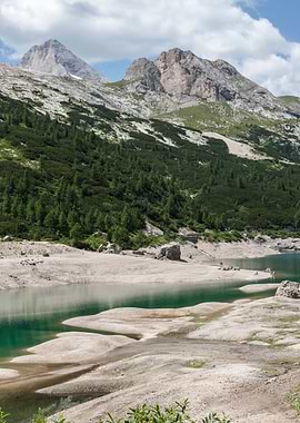 landscape of blue lake in