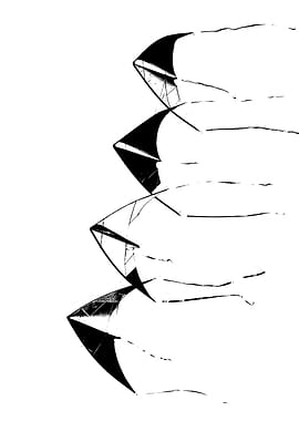 stilized kites flying in the sky