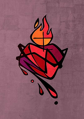 Digital illustration of Jesus Christ Sacred Heart