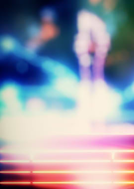 Neon figures in front of a lighthouse (1 of 3)