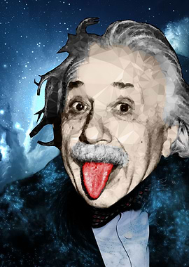 Albert Einstein Polygon Art