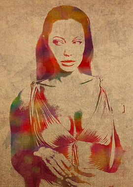 Angelina Jolie Watercolor Portrait