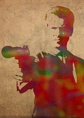 Pierce Brosnan as James Bond 007 Watercolor Portrait