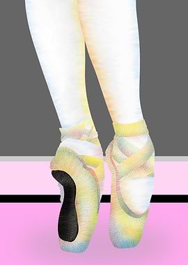 The legs of a ballet dancer, standing on their toes, we ...