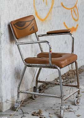 wheelchair in the hospital abandoned