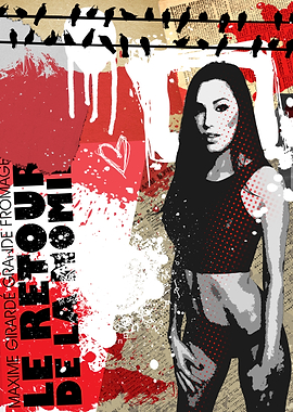 Industrial grunge girl design.