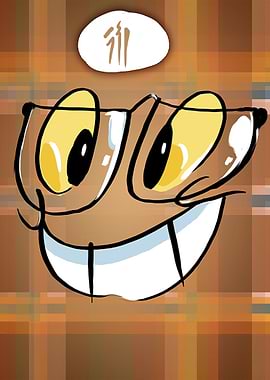 the pattern of a smiling hipster