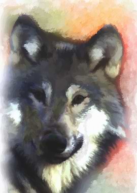 Grey Wolf digital painting