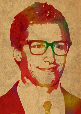 Andy Samberg Comedian Actor Watercolor Portrait on Canv ...