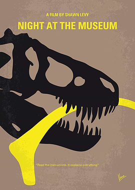 No672 My Night at the Museum minimal movie poster A ne ...