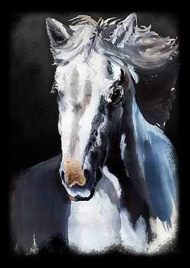 Horse Ghost - Wild White Horse from the Dark