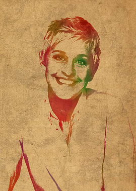 Ellen DeGeneres Watercolor Portrait