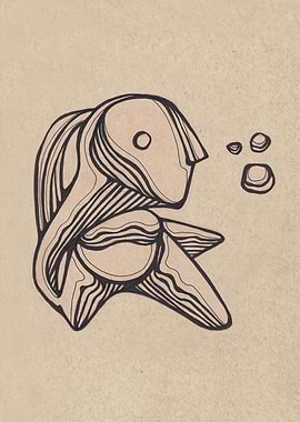 Hand drawn illustration or drawing of an abstract woman ...