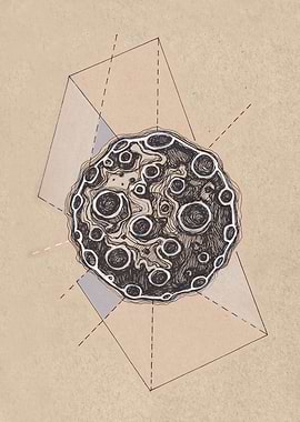 Hand drawn illustration or drawing of a moon and some g ...