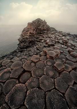 The wolrd of hexagon stones, Giant's causeway, Ireland