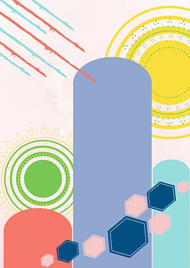 Abstract geometric landscape using Pantone Colors of th ...