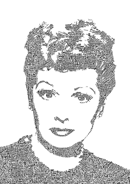 Lucille Ball created out of text.