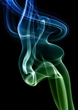 Smoke composition in blue and green