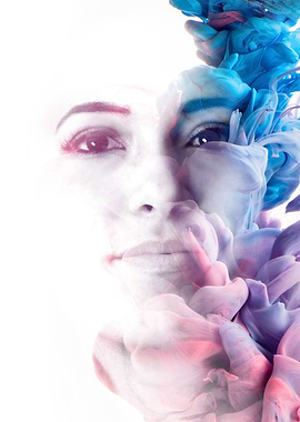 An abstract mix of a photo I took with a colorful ink i ...