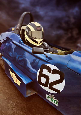 A digital painting of a driver at the formula vee meeti ...