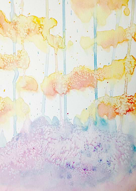abstract watercolor forest