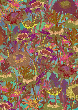 Pretty wildflowers in the meadows on a beautiful, summe ...