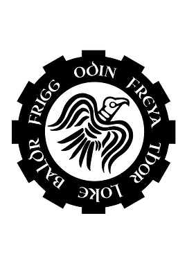 A logo style design based on the Norse raven banner. Th ...