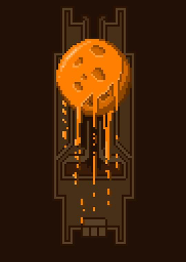 Planet mars made in pixels