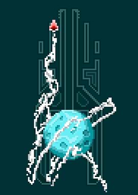 Moon made in pixel art