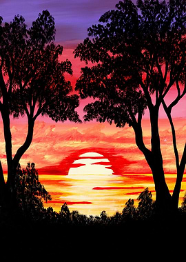 This sunset painting titled 'Nature's Gift' was created ...
