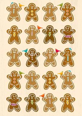 A cute gingerbread man pattern