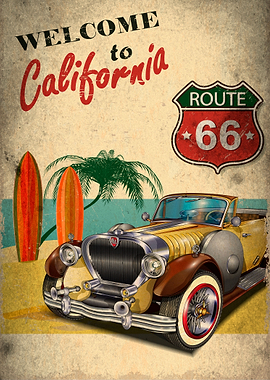 Welcome to California - Vintage Poster