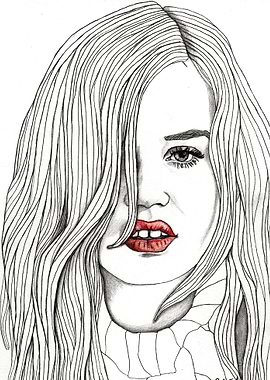 Georgia with Red Lips Part of a series of illustrations ...