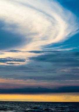 The edge of a storm blowing in from across Lake Michiga ...