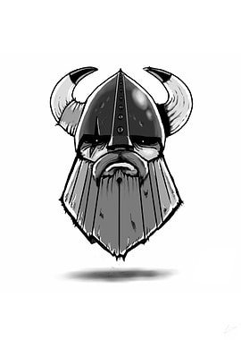 Just a floating head of a viking.